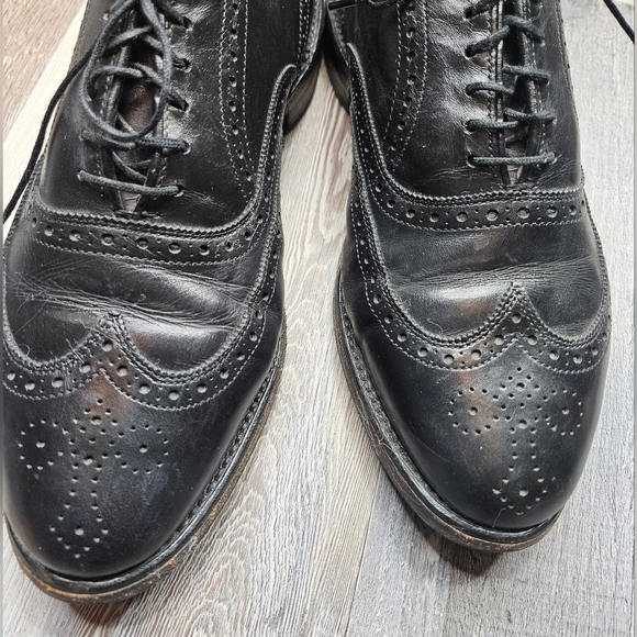 Allen Edmonds Chester shoes Black Oxford wingtips Black Men's 7.5 - Picture 3 of 12